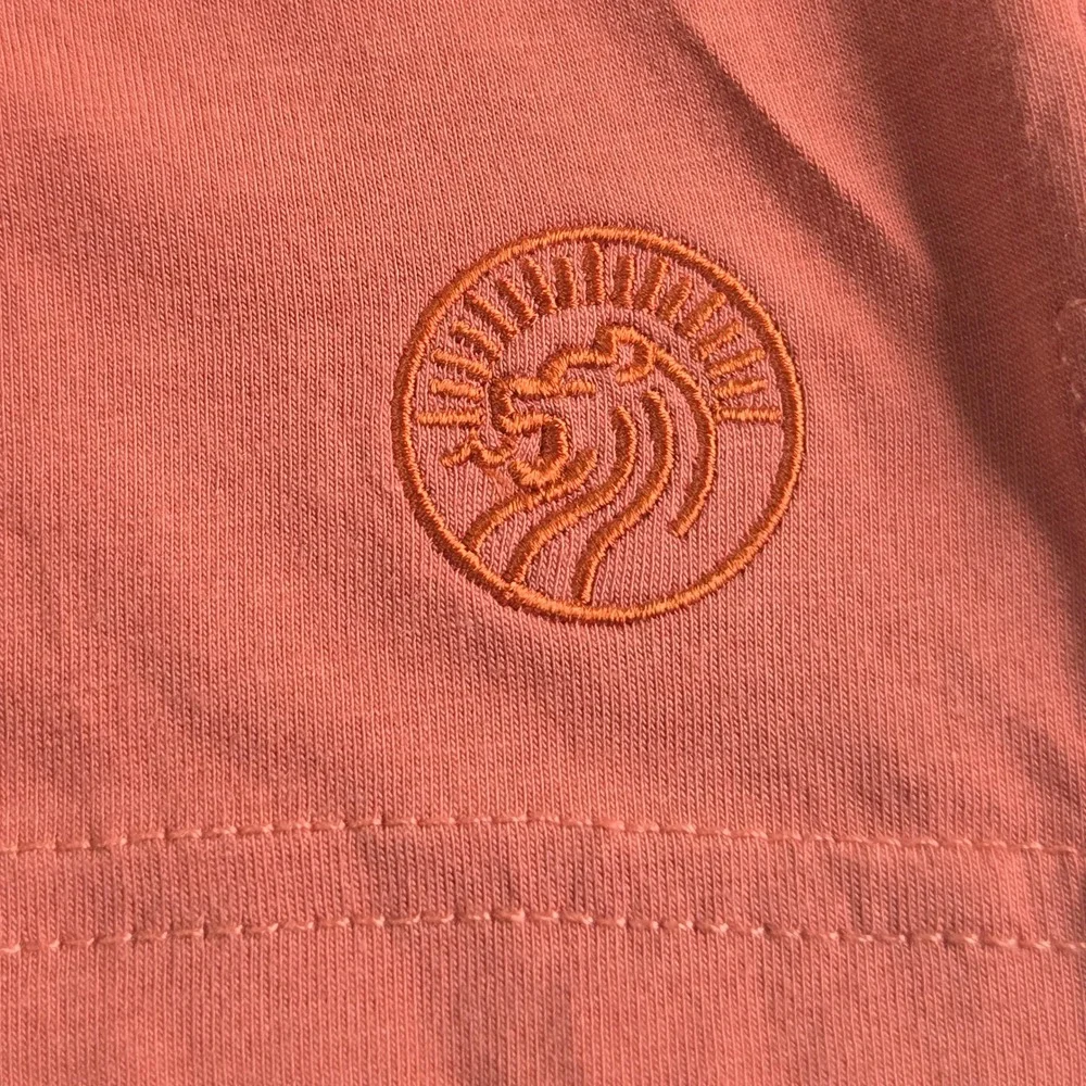 NIMA T-Shirt Men Size 1 Orange Terracotta Longline Embroidered Logo Short Sleeve
